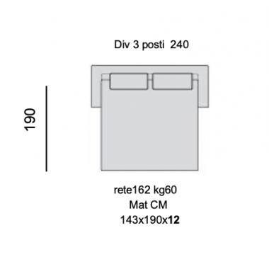 Włoska Sofa tapicerowana ELITE 3 osobowa 220cm cat. B