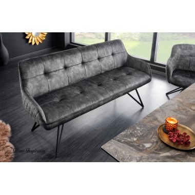 Invicta Sofa do siedzenia EUPHORIA aksamit ciemnoszary 160cm / 43127