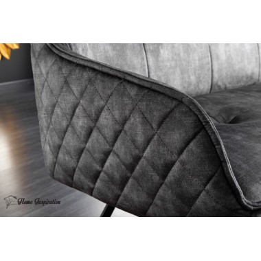 Invicta Sofa do siedzenia EUPHORIA aksamit ciemnoszary 160cm / 43127