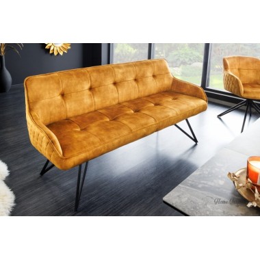 Invicta Sofa do siedzenia EUPHORIA aksamit musztardowy żółty 160cm / 43128