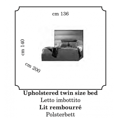 POESIA Włoskie łóżko twin size zagłówek tapicerowany 136cm / Adora