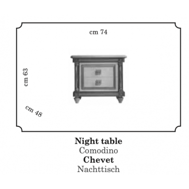 Włoska Szafka nocna LIBERTY 74cm / ArredoClassic