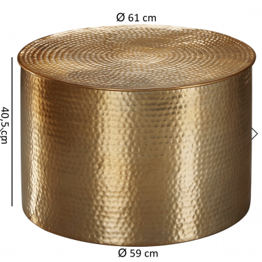 WOHNLING Stolik kawowy MARRAKESCH złoty Ø 61cm / WL5.483