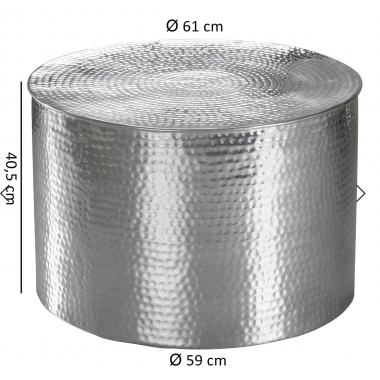 WOHNLING Stolik kawowy MARRAKESCH srebrny Ø 61cm / WL5.481