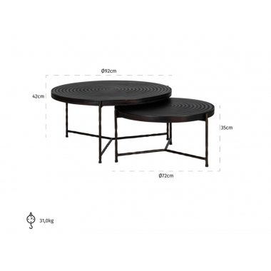 Stolik kawowy Ventana 2 szt. 92cm / 825141