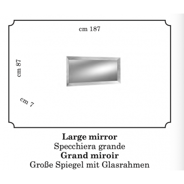 LUCE LIGHT Włoskie lustro duże w szklanej ramie 187cm / Adora