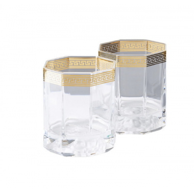 Zestaw 2 szklanek do whisky Versace Crystal D'Or