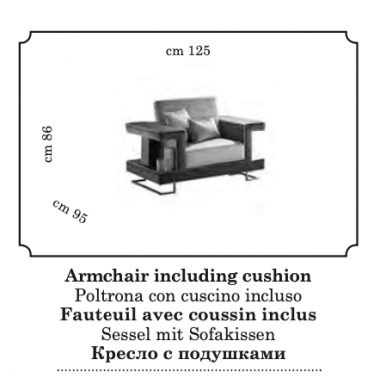 LUCE LIGHT Włoski fotel tapicerowany 125cm / Adora