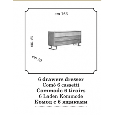 LUCE LIGHT Włoska Komoda 6 szuflad 163cm / Adora