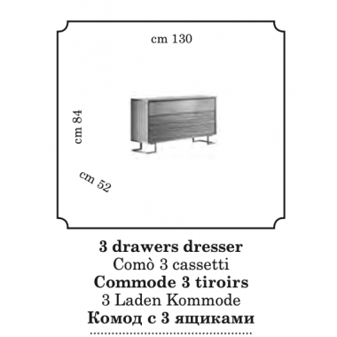 LUCE LIGHT Włoska Komoda 3 szuflady 130cm / Adora