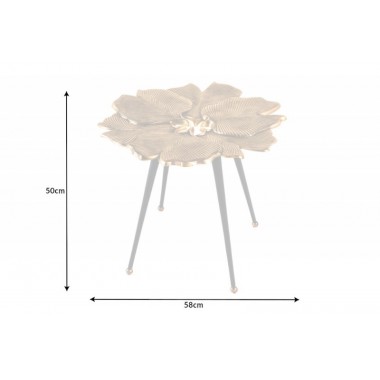 Invicta Stolik kawowy GINKGO LEAF złoty czarny 55cm / 42243