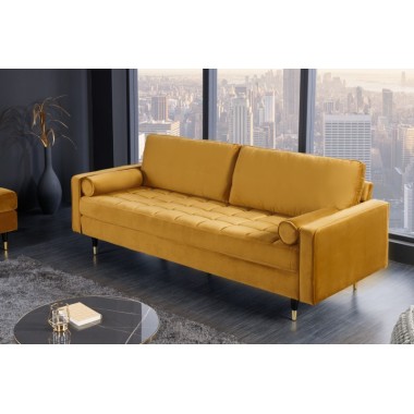 Invicta Sofa COZY VELVET musztardowo-żółty aksamit 225cm / 41072