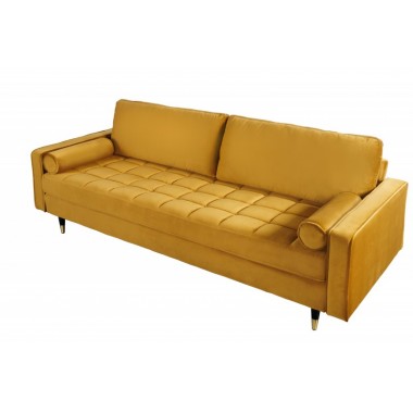 Invicta Sofa COZY VELVET musztardowo-żółty aksamit 225cm / 41072