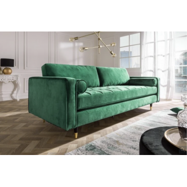 Invicta Sofa COZY VELVET szmaragdowo zielony aksamit 220cm / 39845