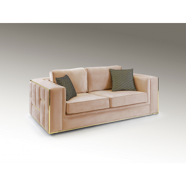 Schuller Sofa 2 osobowa Berlin różowa złote dodatki 200cm / 9021