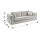 Schuller Sofa 3 osobowa Berlin ecru złote dodatki 245cm / 9031