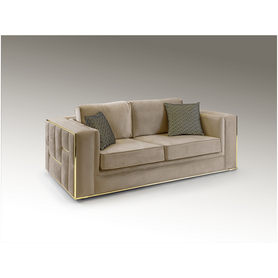 Schuller Sofa 3 osobowa Berlin beżowa złote dodatki 245cm / 9031