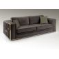 Schuller Sofa 3 osobowa Berlin brązowa złote dodatki 245cm / 9031