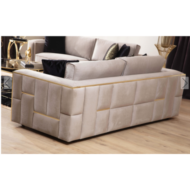 Schuller Sofa 3 osobowa Berlin szara złote dodatki 245cm / 9031