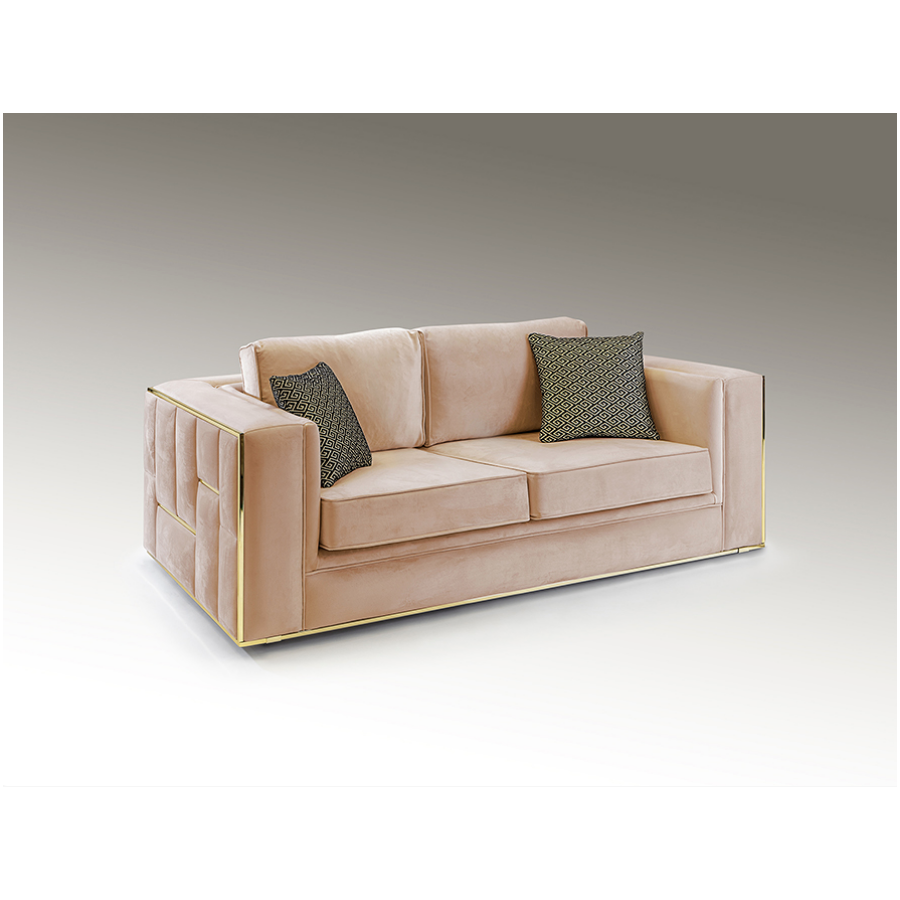 Schuller Sofa 3 osobowa Berlin różowa złote dodatki 245cm / 9031