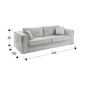 Schuller Sofa 3 osobowa Berlin brązowa srebrne dodatki 245cm / 9032