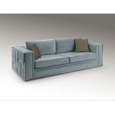 Schuller Sofa 3 osobowa Berlin morska srebrne dodatki 245cm / 9032