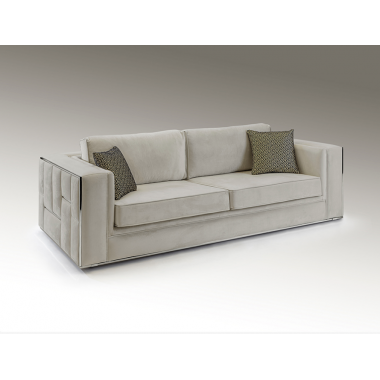 Schuller Sofa 3 osobowa Berlin szara srebrne dodatki 245cm / 9032