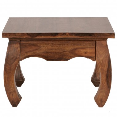 WOHNLING coffee table solid wood Sheesham 60 cm wide living room table design dark brown country style table