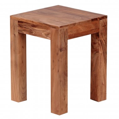 WOHNLING table solid wood acacia 35 x 35 cm living room table design dark brown country style coffee table