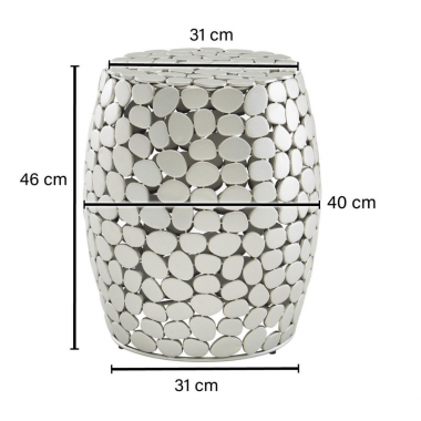 Wohnling Stolik boczny MOSAIC srebrny Ø 40cm / WL6.657