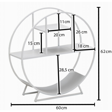 WOHNLING Półka metalowa wolnostojąca biała 60cm /  WL6.740