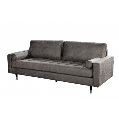 Invicta Sofa COZY VELVET antyczny szary mikrofibra 220cm / 42139