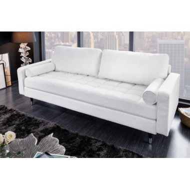 Invicta Sofa COZY VELVET Bouclé białe 220cm / 42703