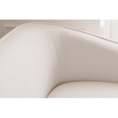 Invicta Sofa 3 osobowa Diva białe Bouclé złote nogi 205cm / 42817