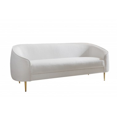 Invicta Sofa 3 osobowa Diva białe Bouclé złote nogi 205cm / 42817