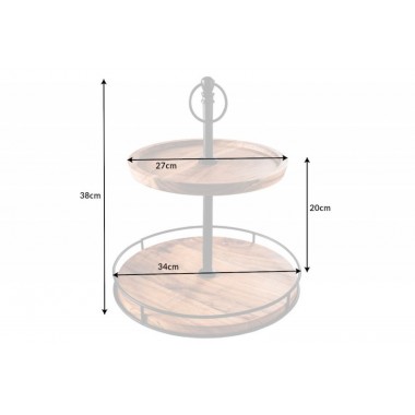 Invicta Etażerka Pure Natur 2 poziomy akacja 38cm / 41606