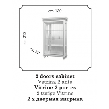 Włoska Witryna Fantasia 2 drzwiowa 130cm / ArredoClassic