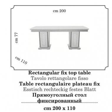 Włoski Stół do jadalni FANTASIA fix 200cm / ArredoClassic