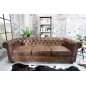 Invicta CHESTERFIELD Sofa 3 osobowa brązowy antyk 205cm / 17382