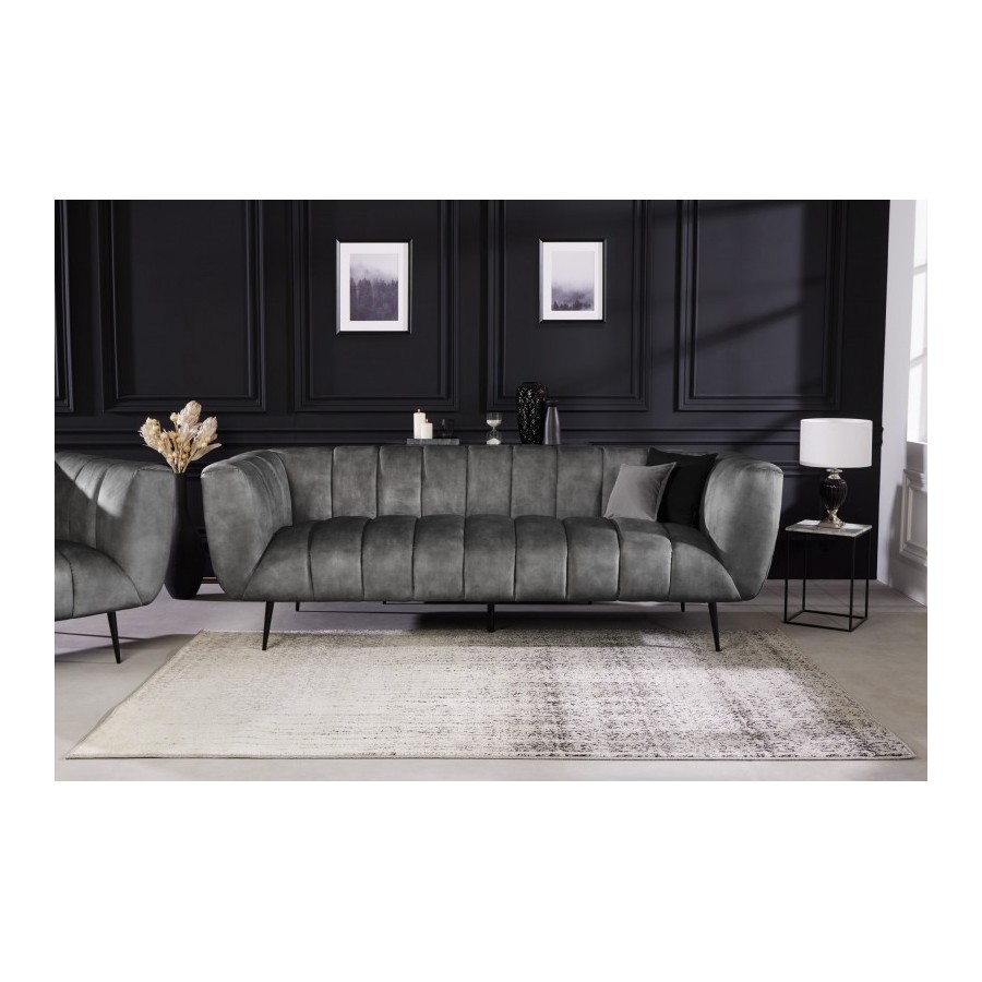 Invicta Sofa NOBLESSE szary aksamit 225cm / 41248