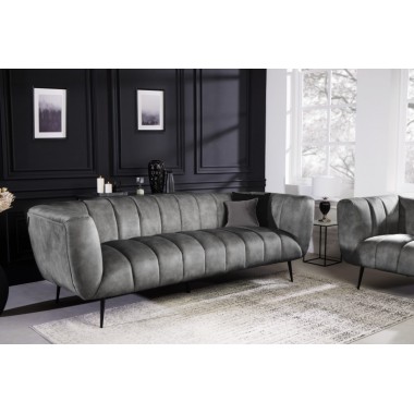 Invicta Sofa NOBLESSE szary aksamit 225cm / 41248