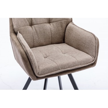 Invicta Krzesło obrotowe LOUNGER taupe z podłokietnikami 63cm / 41662