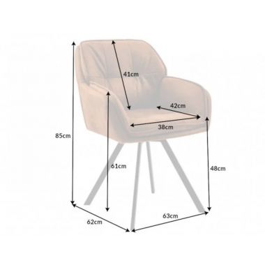 Invicta Krzesło obrotowe LOUNGER jasnobrązowy z podłokietnikami 63cm / 39938