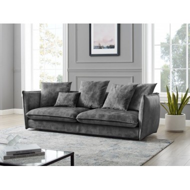 Invicta Sofa tapicerowana COCOONIG aksamit szary 225cm / 43441