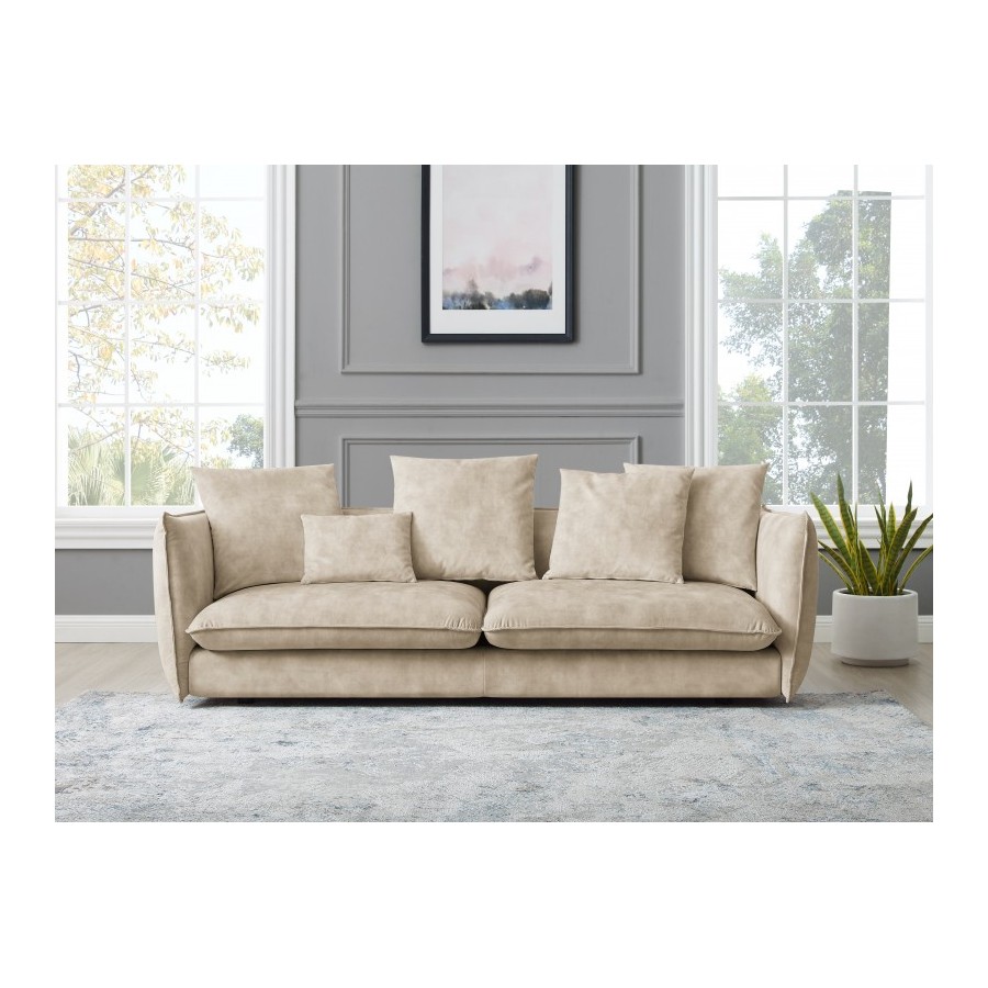 Invicta Sofa tapicerowana COCOONIG szampański aksamit 225cm / 43442