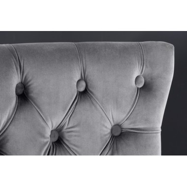 Invicta Sofa Castle deluxe szary aksamit 164cm / 43211