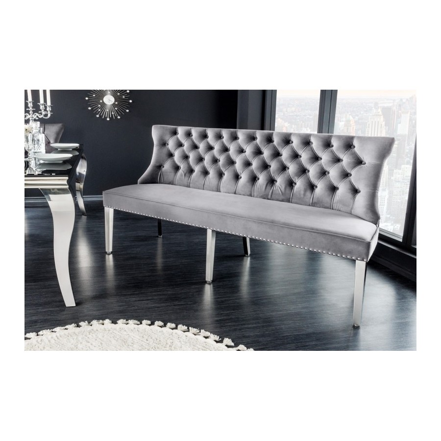 Invicta Sofa Castle deluxe szary aksamit 164cm / 43211