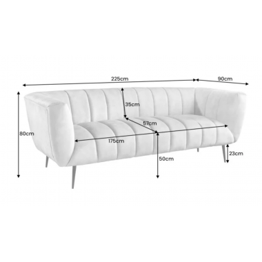 Invicta Sofa NOBLESSE szampański aksamit 225cm / 43266