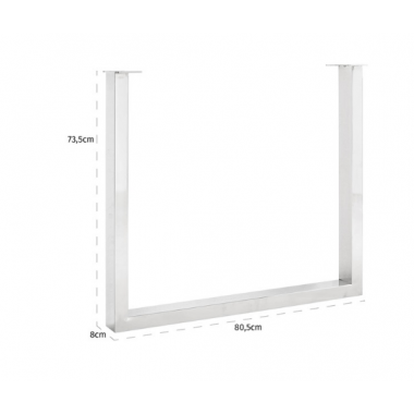 Podstawa do stołu U srebrna 80.5 cm / 6061 SET LEGS