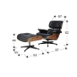 Schuller Fotel relaksacyjny z podnóżkiem EAMES 87cm / 448370